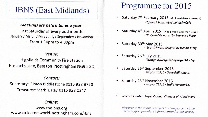 programme dates
